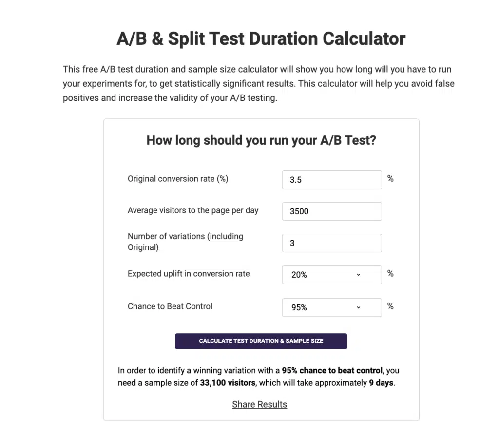 Sample Size Calculator